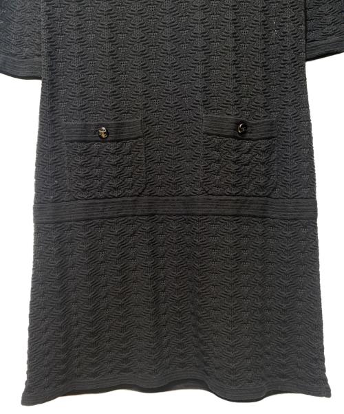 CHANEL（シャネル）CHANEL (シャネル) ココボタンニットワンピース ブラック サイズ:40の古着・服飾アイテム