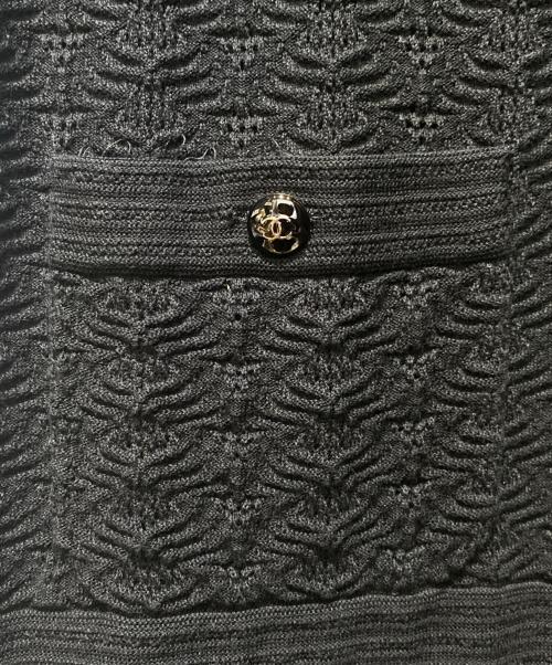 CHANEL（シャネル）CHANEL (シャネル) ココボタンニットワンピース ブラック サイズ:40の古着・服飾アイテム
