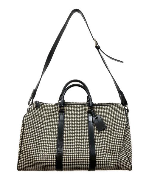 RALPH LAUREN（ラルフローレン）RALPH LAUREN (ラルフローレン) 千鳥ボストンバッグ ブラック×ホワイトの古着・服飾アイテム