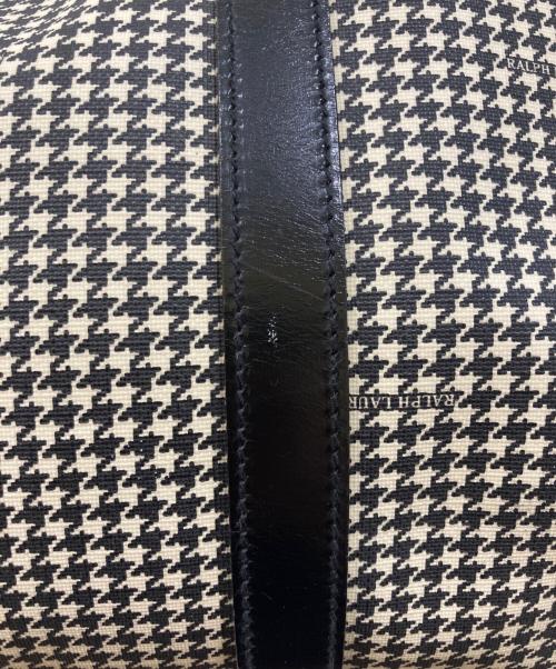 RALPH LAUREN（ラルフローレン）RALPH LAUREN (ラルフローレン) 千鳥ボストンバッグ ブラック×ホワイトの古着・服飾アイテム