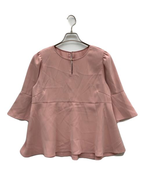 JUSGLITTY（ジャスグリッティー）JUSGLITTY (ジャスグリッティー) ペプラムブラウス ピンク サイズ:2の古着・服飾アイテム