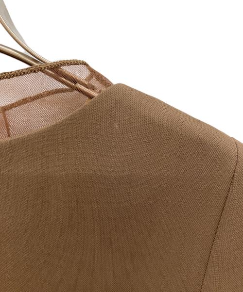 GIRL（ガール）GIRL (ガール) チュールレイヤードトップス・タイトスカート セットアップ ブラウン サイズ:Lの古着・服飾アイテム
