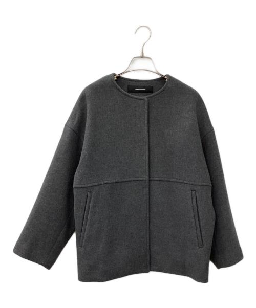 JOURNAL STANDARD（ジャーナルスタンダード）JOURNAL STANDARD (ジャーナルスタンダード) スーパー140ビーバーノーカラーショートコート グレー サイズ:36の古着・服飾アイテム