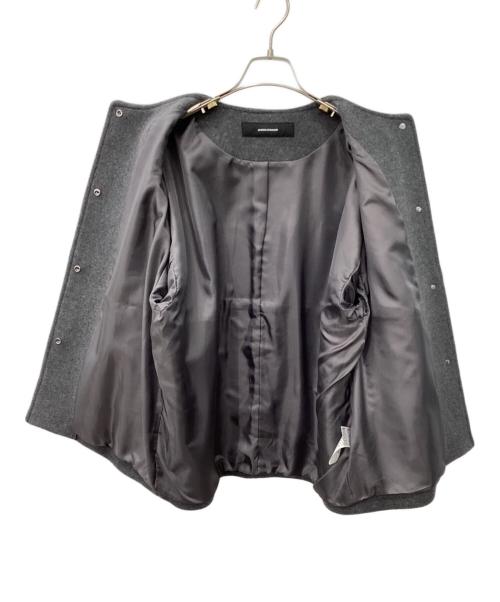 JOURNAL STANDARD（ジャーナルスタンダード）JOURNAL STANDARD (ジャーナルスタンダード) スーパー140ビーバーノーカラーショートコート グレー サイズ:36の古着・服飾アイテム