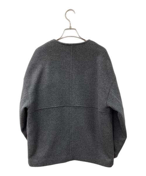 JOURNAL STANDARD（ジャーナルスタンダード）JOURNAL STANDARD (ジャーナルスタンダード) スーパー140ビーバーノーカラーショートコート グレー サイズ:36の古着・服飾アイテム