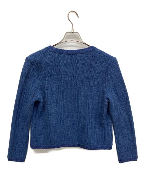 theory（セオリー）theory (セオリー) ミックスツイードノーカラージャケット ブルー サイズ:Ｓの古着・服飾アイテム