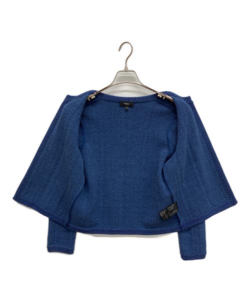 theory（セオリー）theory (セオリー) ミックスツイードノーカラージャケット ブルー サイズ:Ｓの古着・服飾アイテム