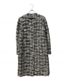 theory luxe（セオリーリュクス）の古着「BODY/GLOW TWEED FABRIC/WAG ツイードコート」｜ブラック