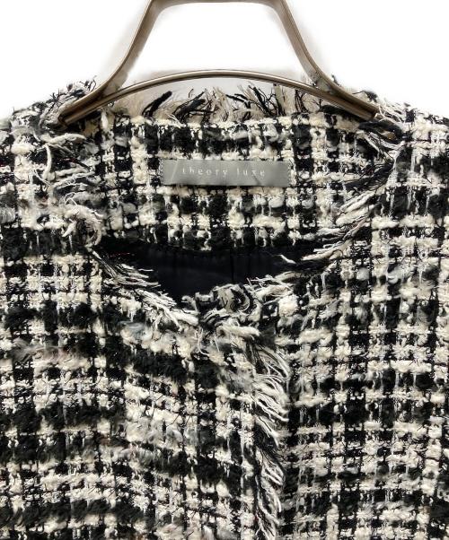 theory luxe（セオリーリュクス）theory luxe (セオリーリュクス) BODY/GLOW TWEED FABRIC/WAG ツイードコート ブラック サイズ:38の古着・服飾アイテム