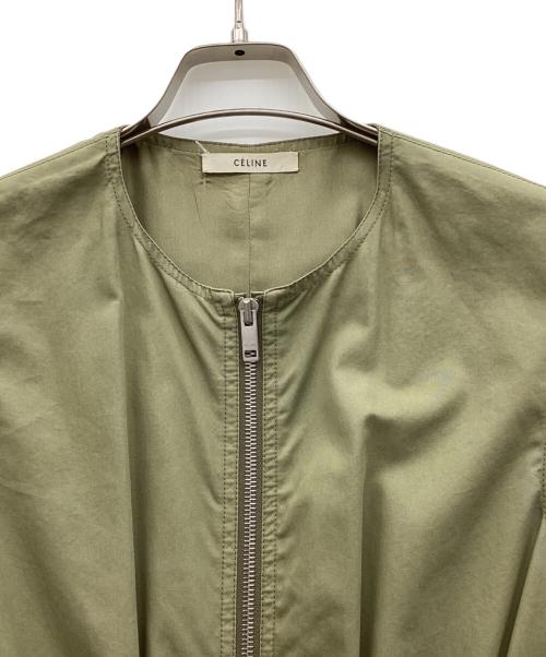 CELINE（セリーヌ）CELINE (セリーヌ) ノースリーブフルジップワンピース オリーブ サイズ:34の古着・服飾アイテム
