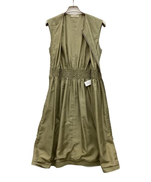 CELINE（セリーヌ）CELINE (セリーヌ) ノースリーブフルジップワンピース オリーブ サイズ:34の古着・服飾アイテム