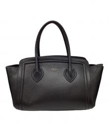 FURLA（フルラ）の古着「カレッジトートバッグ　レザートートバッグ ハンドバッグ」｜ブラック