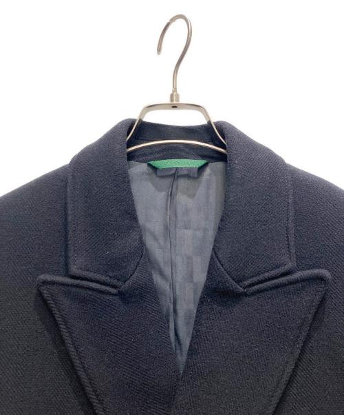 LACOSTE（ラコステ）LACOSTE (ラコステ) ダブルブレスト シェブロン ロング ウール ブレンド コート ネイビー サイズ:36の古着・服飾アイテム