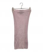 maison kitsuneメゾンキツネ）の古着「ベイビーフォックス パッチ リブ ミディスカート」｜ピンク