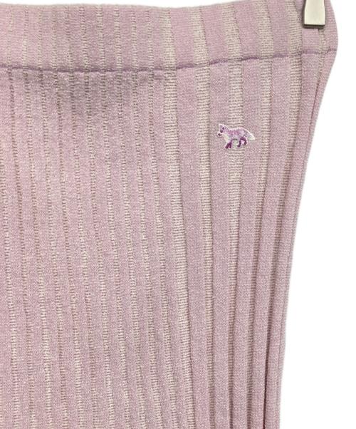 maison kitsune（メゾンキツネ）maison kitsune (メゾンキツネ) ベイビーフォックス パッチ リブ ミディスカート ピンク サイズ:Mの古着・服飾アイテム