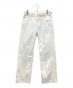 CURRENTAGEカレンテージ）の古着「Slim straight denim pants　スリムストレートデニムパンツ」｜ホワイト