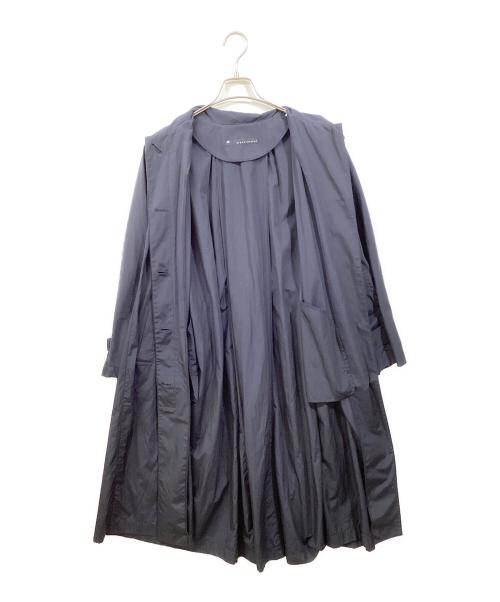 martinique（マルティニーク）martinique (マルティニーク) ギャザーステンカラーコート ネイビー サイズ:Freeの古着・服飾アイテム