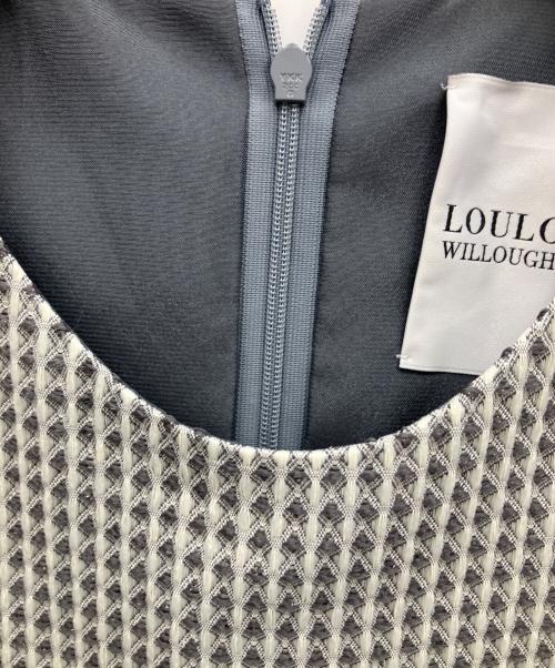 Loulou Willoughby（ルルウィルビー）Loulou Willoughby (ルルウィルビー) スパークルジャガードノースリーブワンピース グレー サイズ:2の古着・服飾アイテム