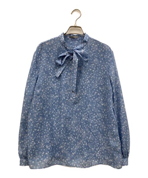 theory luxe（セオリーリュクス）theory luxe (セオリーリュクス) Dotty Print Jina Blouse ライトブルー サイズ:40の古着・服飾アイテム