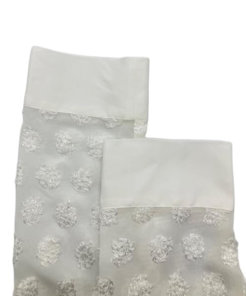 UNITED ARROWS（ユナイテッドアローズ）UNITED ARROWS (ユナイテッドアローズ) シアーラメジャガードブラウス ホワイト サイズ:Freeの古着・服飾アイテム