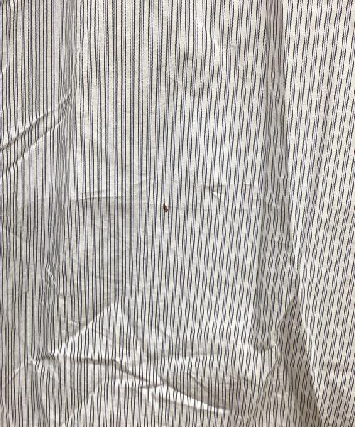 Gymphlex（ジムフレックス）Gymphlex (ジムフレックス) コットンストライプ チュニックシャツ　ロングシャツ　ノーカラーシャツ グレー サイズ:SIZE 14の古着・服飾アイテム