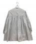 Gymphlex (ジムフレックス) コットンストライプ チュニックシャツ　ロングシャツ　ノーカラーシャツ グレー サイズ:SIZE 14：9000円