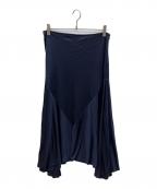 MARNIマルニ）の古着「アシンメトリー ロング フレアスカート」｜ネイビー