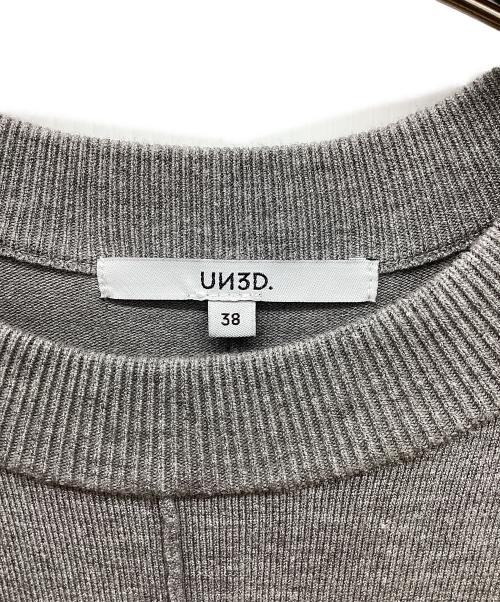 UN3D.（アンスリード）UN3D. (アンスリード) スリットスリーブニットワンピース グレー サイズ:38の古着・服飾アイテム