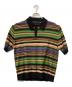 CABAN（キャバン）の古着「コットン マルチボーダー ポロプルオーバー」｜グリーン
