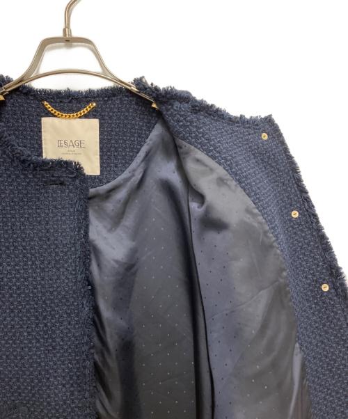 journal standard L'essage（ジャーナルスタンダード レサージュ）journal standard L'essage (ジャーナルスタンダード レサージュ) GIOLICATWEED ドルマンジャケット ネイビー サイズ:表記なしの古着・服飾アイテム