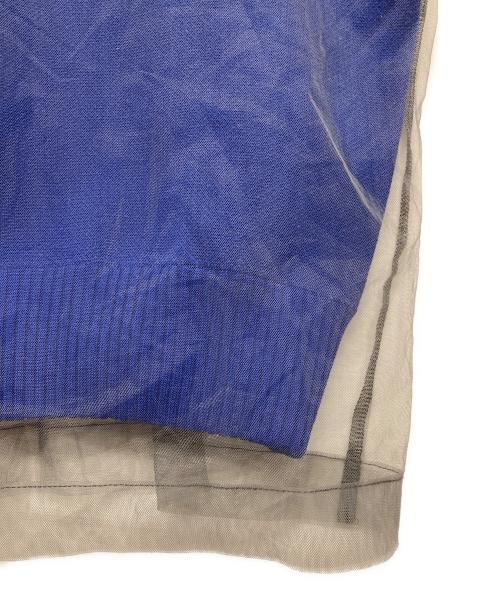 PRANK PROJECT（プランクプロジェクト）PRANK PROJECT (プランクプロジェクト) Sheer Layered Bicolor Knit Blouson ブルー サイズ:FREEの古着・服飾アイテム