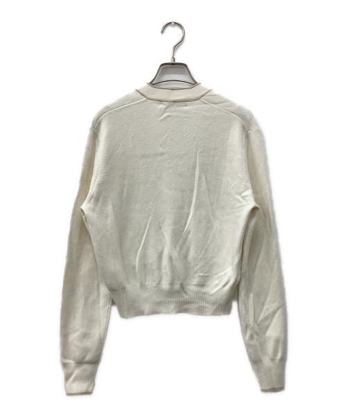 CABAN（キャバン）CABAN (キャバン) コットンカシミヤ パイピングVネックショートカーディガン ホワイト サイズ:Freeの古着・服飾アイテム