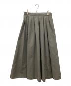 23区ニジュウサンク）の古着「ハイマルチタフタ タックスカート　ロングスカート」｜オリーブ