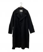 icBアイシービー）の古着「ウールリバー ロングトレンチコート」｜ブラック
