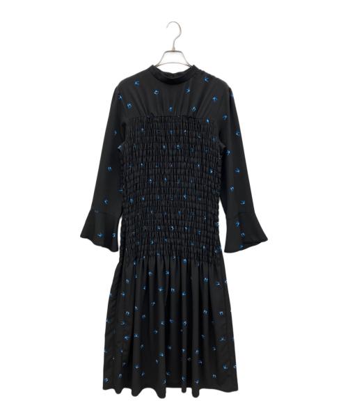 MUVEIL（ミュベール）MUVEIL (ミュベール) ツバメプリントワンピース ブラック サイズ:36の古着・服飾アイテム