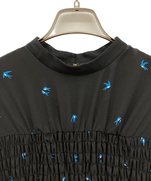 MUVEIL（ミュベール）MUVEIL (ミュベール) ツバメプリントワンピース ブラック サイズ:36の古着・服飾アイテム