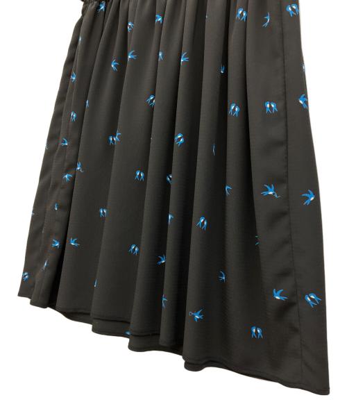 MUVEIL（ミュベール）MUVEIL (ミュベール) ツバメプリントワンピース ブラック サイズ:36の古着・服飾アイテム