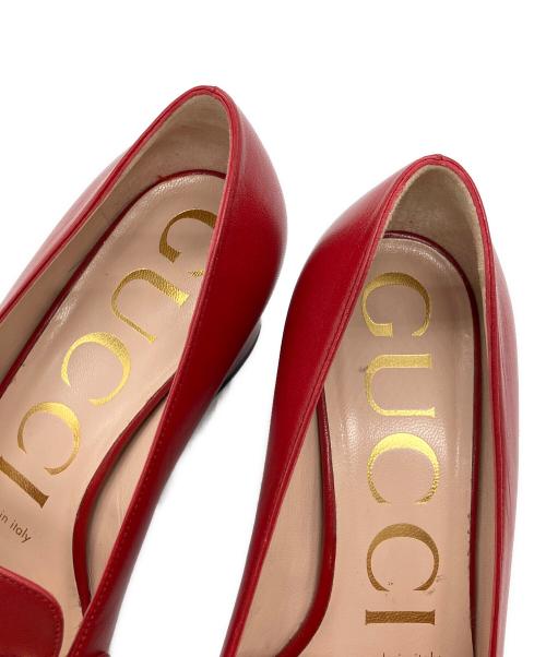 GUCCI（グッチ）GUCCI (グッチ) ミッドヒールパンプス レッド サイズ:34 1/2の古着・服飾アイテム