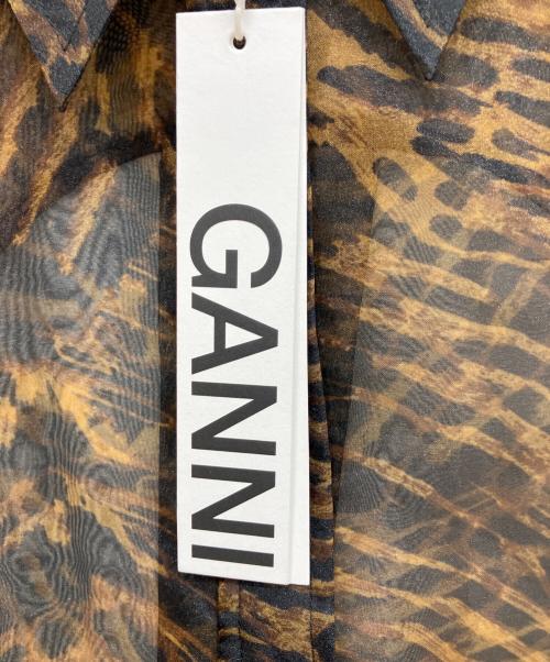 GANNI（ガニー）GANNI (ガニー) Tiger-Print Organza Dress ブラウン サイズ:36の古着・服飾アイテム