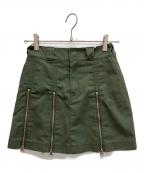 Dickies×HTHディッキーズ×エイチティーエイチ）の古着「ZIP MINI SKIRT　ジップミニスカート」｜カーキ