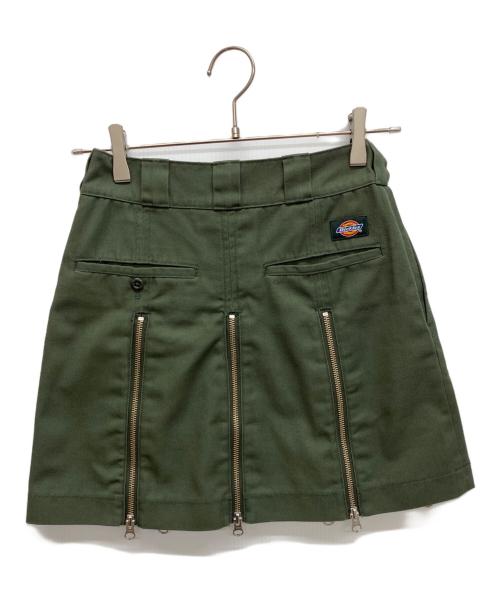 Dickies（ディッキーズ）Dickies (ディッキーズ) HTH (エイチティーエイチ) ZIP MINI SKIRT　ジップミニスカート カーキ サイズ:S 未使用品の古着・服飾アイテム