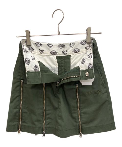 Dickies（ディッキーズ）Dickies (ディッキーズ) HTH (エイチティーエイチ) ZIP MINI SKIRT　ジップミニスカート カーキ サイズ:S 未使用品の古着・服飾アイテム