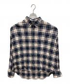 journal standard luxeジャーナルスタンダード ラックス）の古着「シャーリングチェック Big-BD-シャツ　ボタンダウンシャツ」｜ネイビー