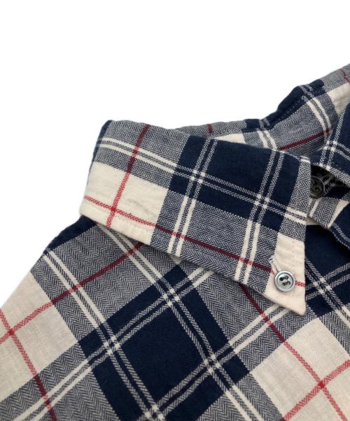 journal standard luxe（ジャーナルスタンダード ラックス）journal standard luxe (ジャーナルスタンダード ラックス) シャーリングチェック Big-BD-シャツ　ボタンダウンシャツ ネイビー サイズ:FREEの古着・服飾アイテム