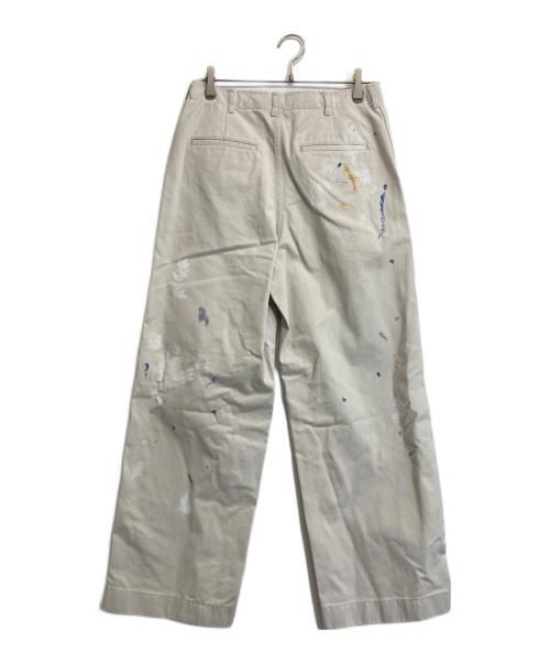 FRAMeWORK（フレームワーク）FRAMeWORK (フレームワーク) PAINT ON CHINO パンツ ベージュ サイズ:38の古着・服飾アイテム