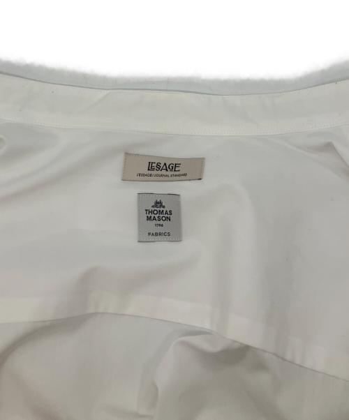 journal standard L'essage（ジャーナルスタンダード レサージュ）journal standard L'essage (ジャーナルスタンダード レサージュ) THOMAS MASON (トーマスメイソン) スタンドカラーシャツ ホワイト サイズ:Freeの古着・服飾アイテム