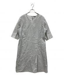 INDIVI（インディヴィ）の古着「リネンキーネックワンピース」｜グレー