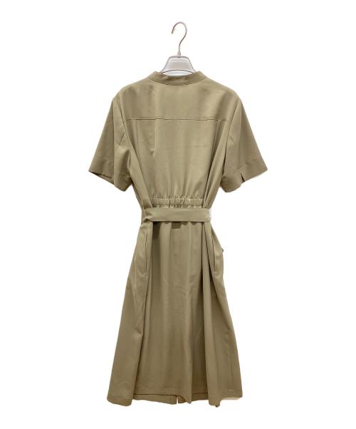 23区（ニジュウサンク）23区 (ニジュウサンク) バンドカラーシャツワンピース カーキ サイズ:46の古着・服飾アイテム