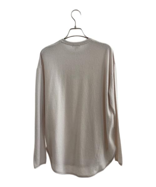 R（アール）R (アール) ウールカシミヤ ラウンドヘム ニット ベージュ サイズ:38の古着・服飾アイテム