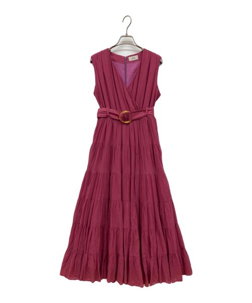 efla（エフラ）efla (エフラ) コットンティアードボリュームワンピース ピンク サイズ:Ｓの古着・服飾アイテム